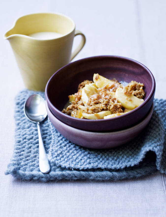 Toffee apple crumble with whiskey custard Sainsbury's Magazine